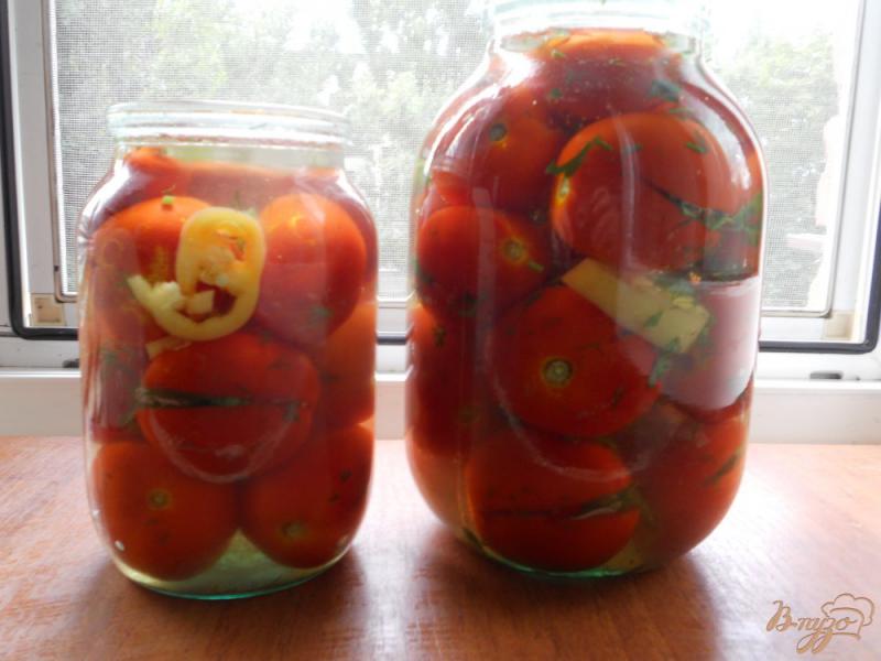 Фото приготовление рецепта: Острые помидоры маринованные со сладким перцем шаг №6