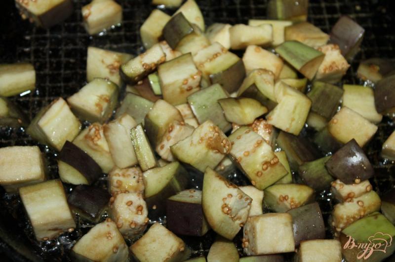 Фото приготовление рецепта: Салат с жаренными баклажанами, краснокочанной капустой и яйцом шаг №2