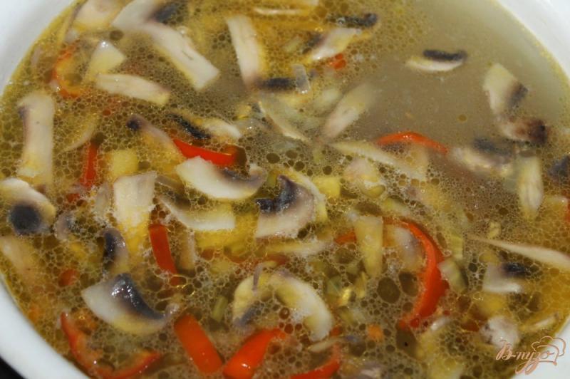 Фото приготовление рецепта: Суп с фрикадельками и шампиньонами шаг №4