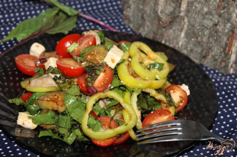 Фото приготовление рецепта: Салат со свининой, овощами и зеленью шаг №9