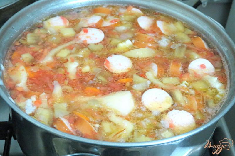 Фото приготовление рецепта: Суп овощной с баклажанами шаг №7