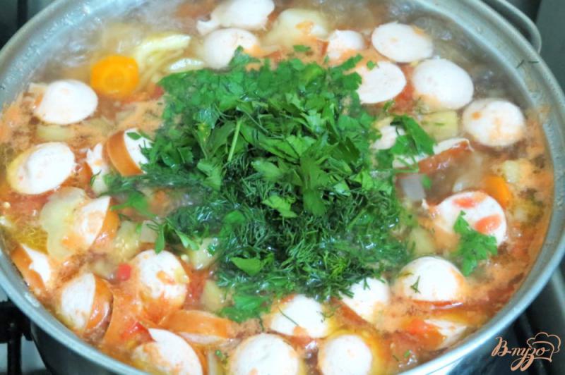 Фото приготовление рецепта: Суп овощной с баклажанами шаг №8