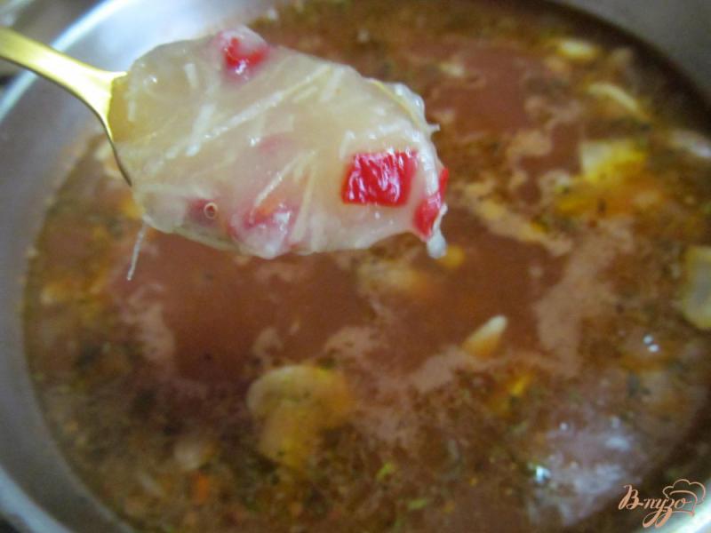 Фото приготовление рецепта: Фасолевый суп с чечевицей и грибами шаг №9
