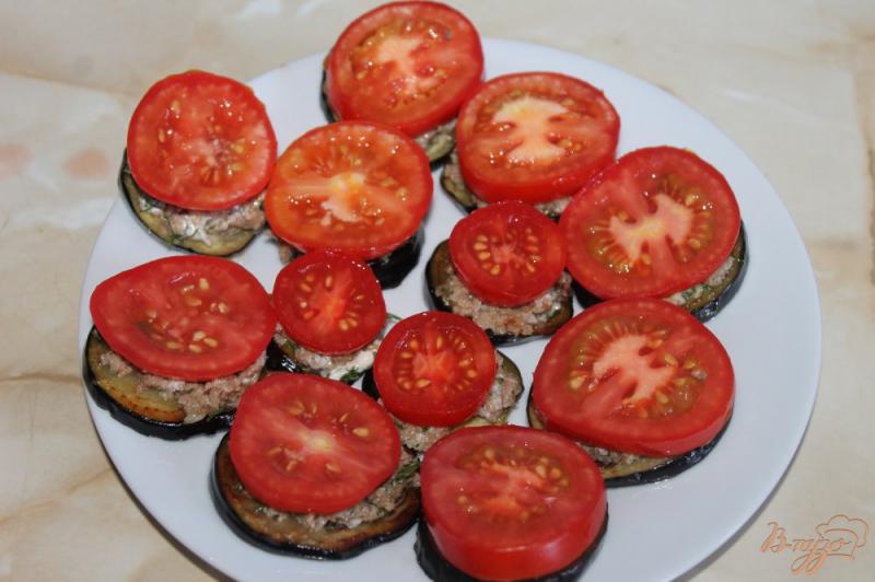 Фото приготовление рецепта: Закуска из баклажан с мясом и помидорами шаг №8