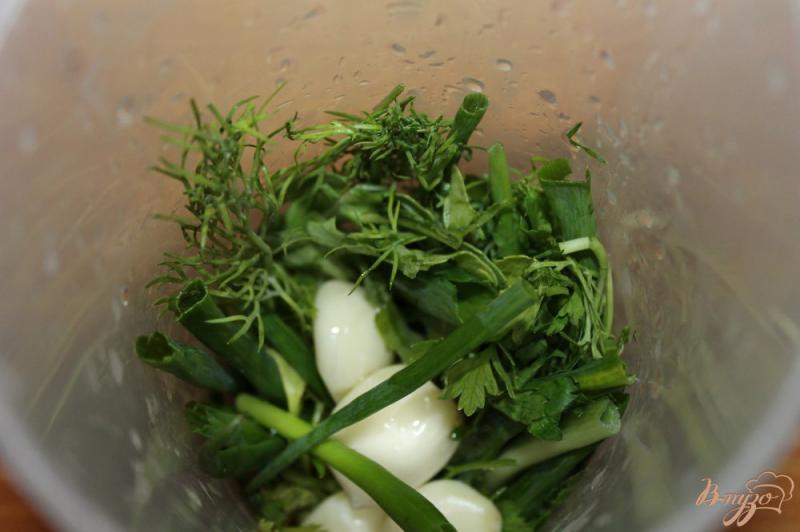 Фото приготовление рецепта: Маринованное сало с прорезью мяса в чесночном соусе шаг №4