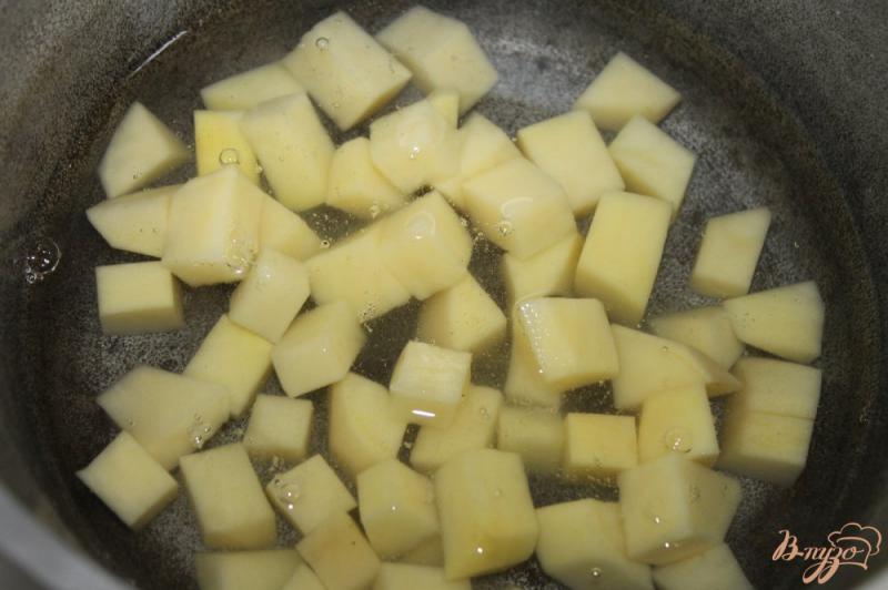 Фото приготовление рецепта: Тушенный картофель с куриным филе, кабачком и баклажаном шаг №2