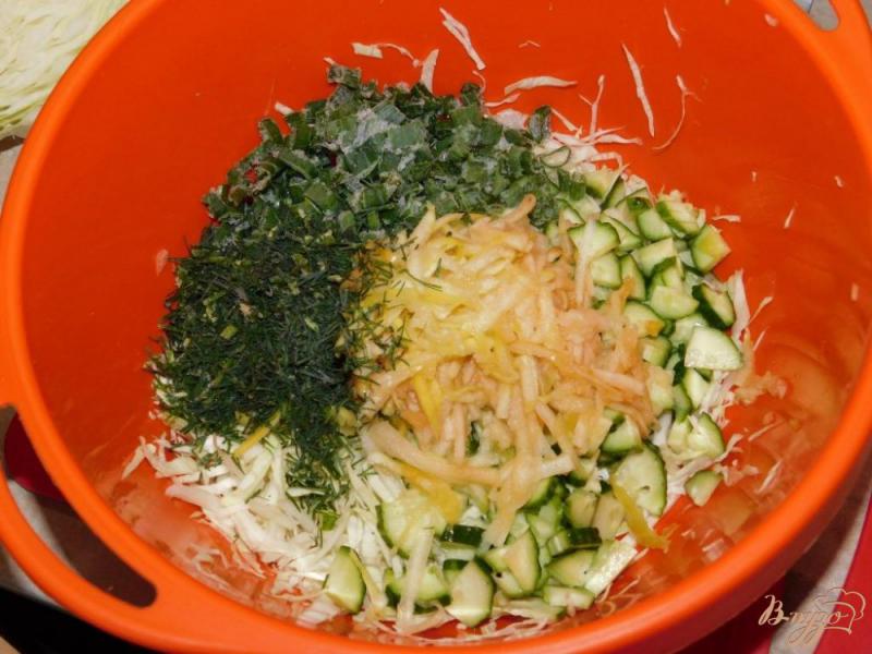 Фото приготовление рецепта: Салат с капустой и яблоками шаг №3