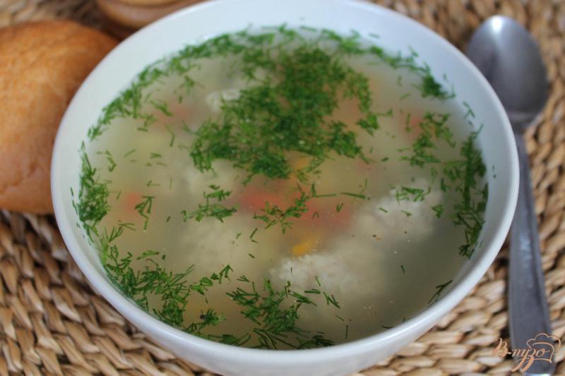 Фото приготовление рецепта: Суп с фрикадельками и болгарским перцем шаг №7