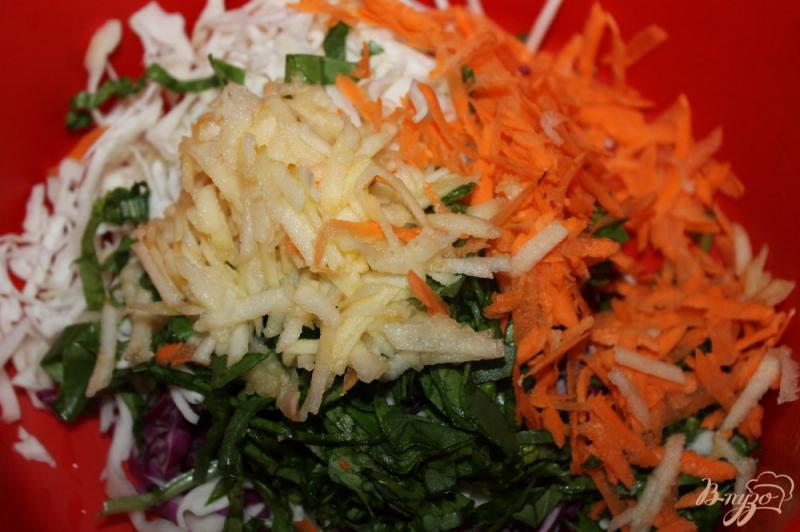 Фото приготовление рецепта: Капустный салат с курагой шаг №3