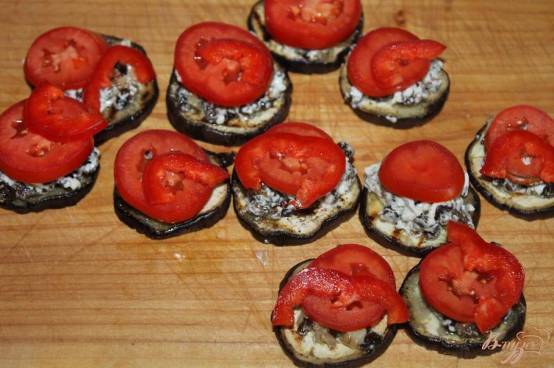 Фото приготовление рецепта: Баклажаны с мясной начинкой и помидорами шаг №8