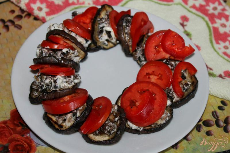 Фото приготовление рецепта: Баклажаны с мясной начинкой и помидорами шаг №9