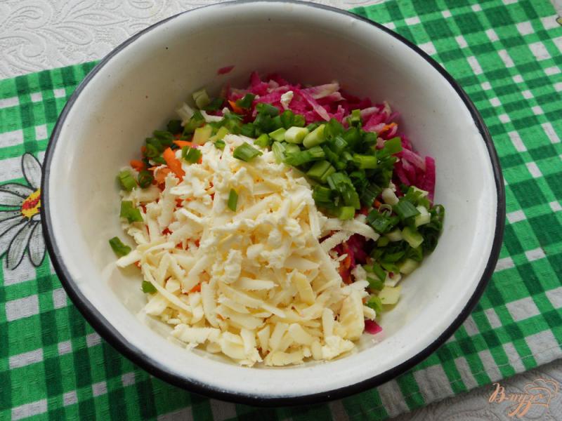 Фото приготовление рецепта: Салат из красной редьки с брынзой шаг №3