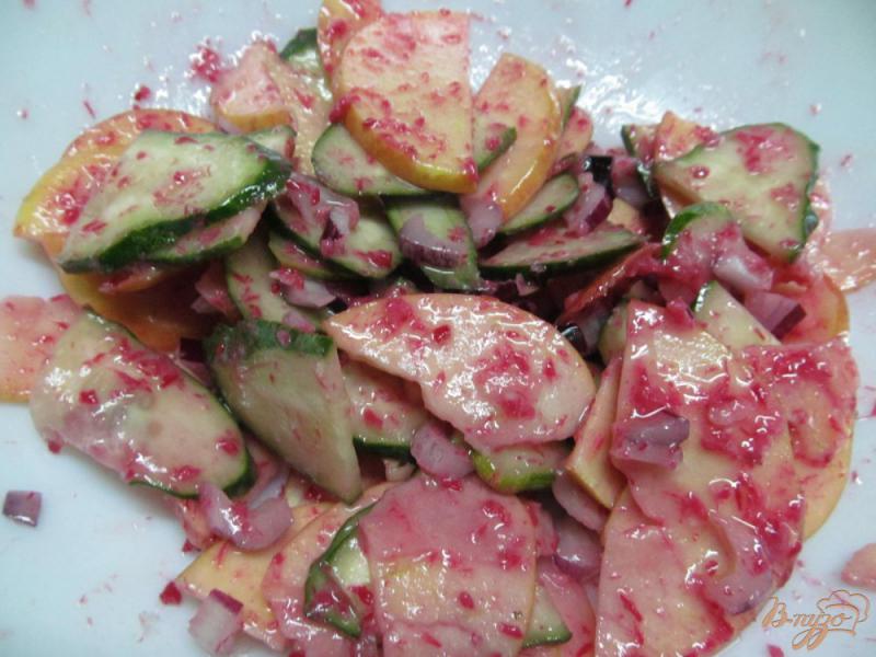 Фото приготовление рецепта: Немецкий салат из яблока и огурца с хреном шаг №3