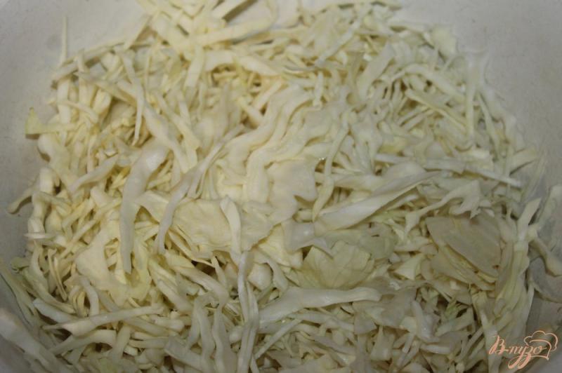 Фото приготовление рецепта: Тушеная капуста с грибами и кабачком в томатно - сметанном соусе шаг №1