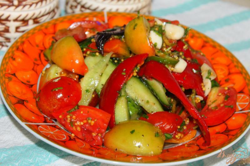 Фото приготовление рецепта: Маринованные овощи с горчицей, медом и чили шаг №7
