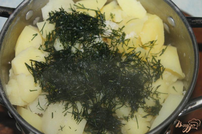 Фото приготовление рецепта: Пюре из картофеля со сметаной и укропом шаг №3