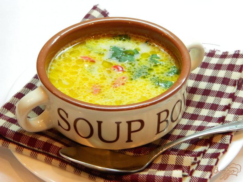 Фото приготовление рецепта: Грибной суп с острым перцем шаг №9