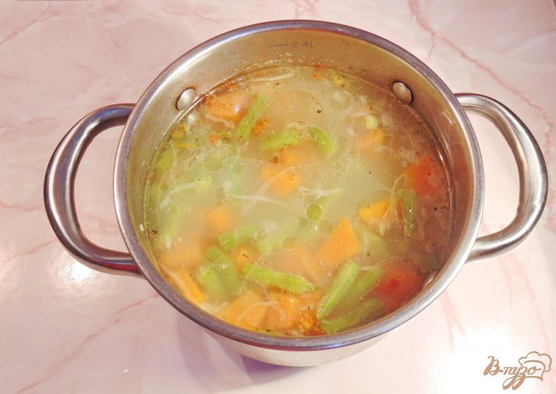 Фото приготовление рецепта: Овощной суп с тыквой шаг №7