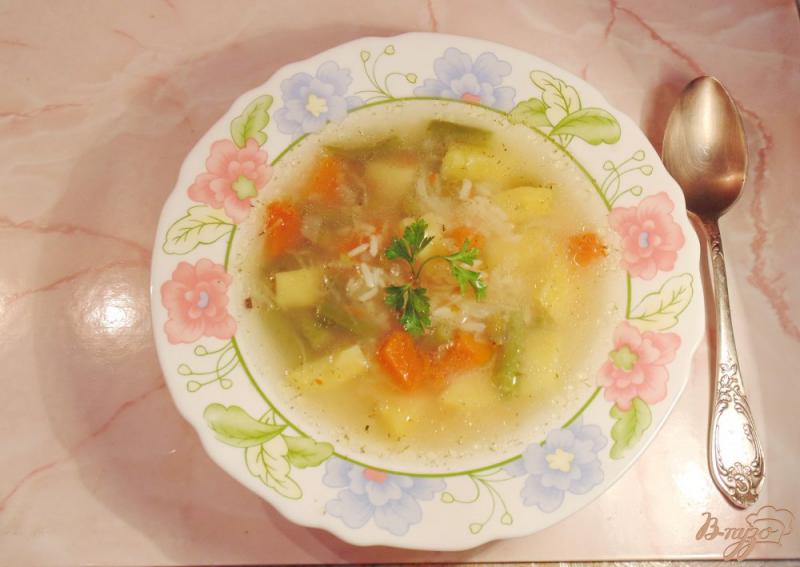 Фото приготовление рецепта: Овощной суп с тыквой шаг №8