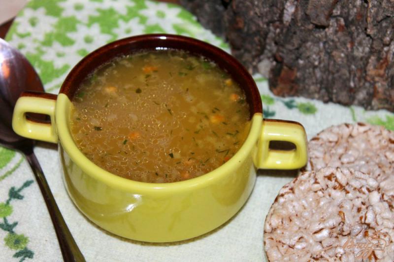 Фото приготовление рецепта: Гороховый суп на утином бульоне с мясом и сосисками шаг №7