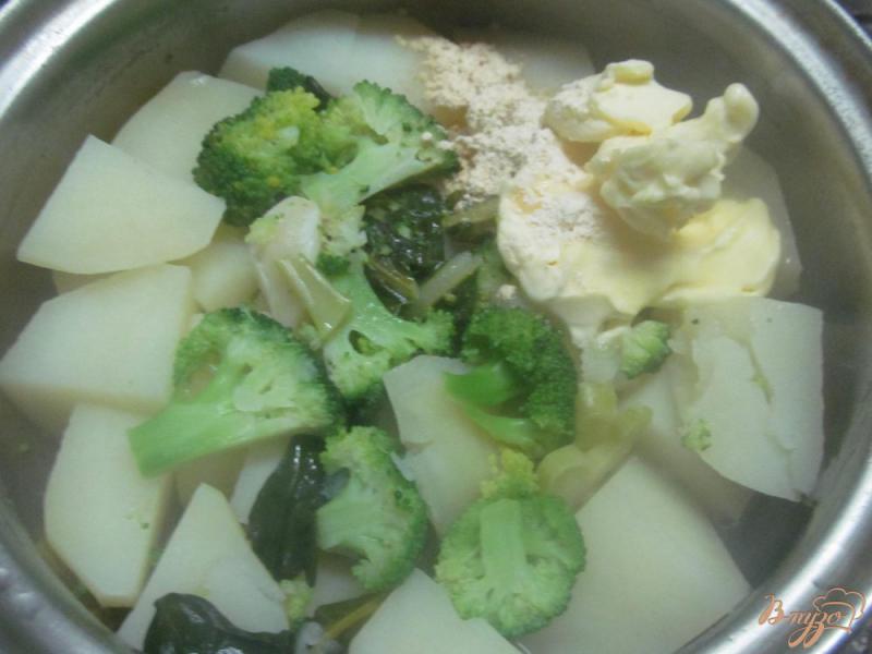 Фото приготовление рецепта: Картофельное пюре с брокколи и грибным соусом шаг №3