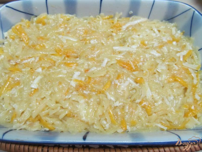 Фото приготовление рецепта: Картофель с тыквой под сырной корочкой шаг №4