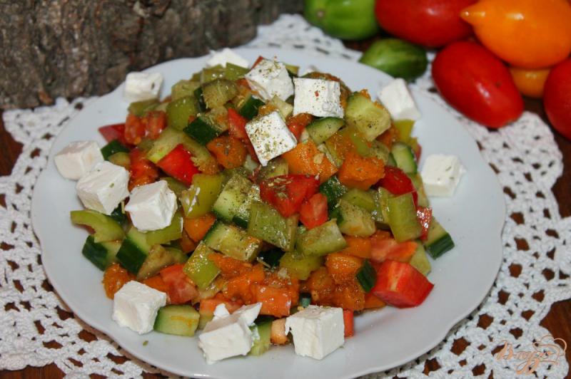 Фото приготовление рецепта: Витаминный овощной салат с печеной тыквой шаг №6