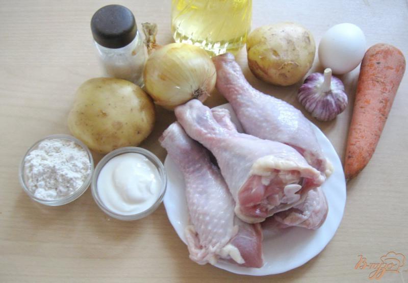Фото приготовление рецепта: Суп с галушками из отварной курицы шаг №1