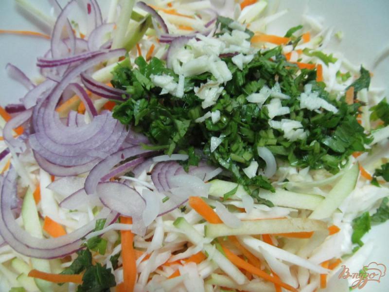 Фото приготовление рецепта: Зимний салат из двух видом капусты шаг №3