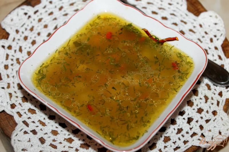 Фото приготовление рецепта: Гречневый суп на мясном бульоне с утиным и куриным мясом шаг №9