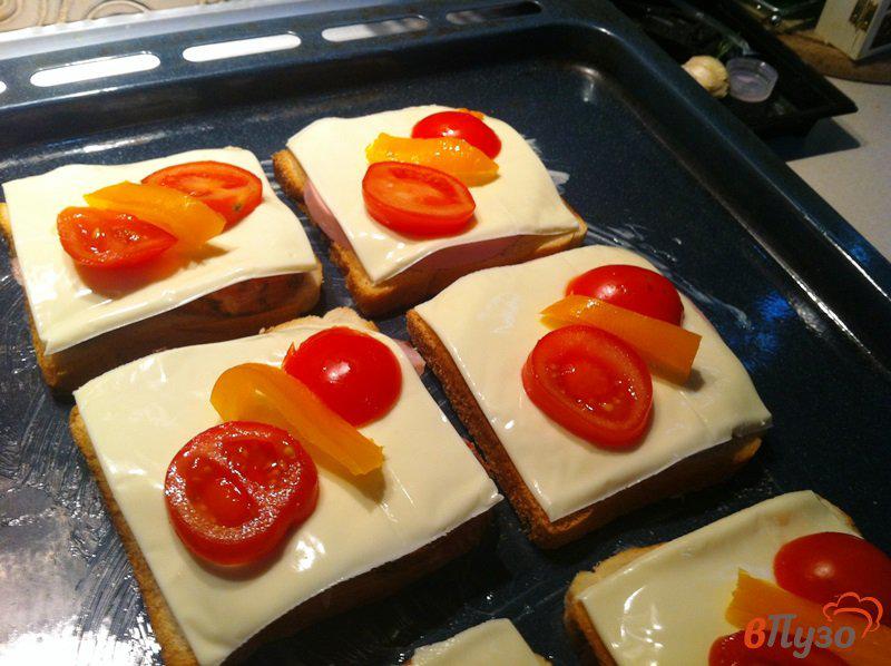 Фото приготовление рецепта: Горячий бутерброд с ветчиной и сыром шаг №3