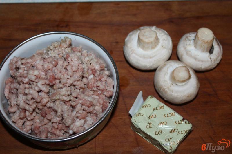 Фото приготовление рецепта: Котлеты из свинины фаршированные грибами и плавленым сыром шаг №1