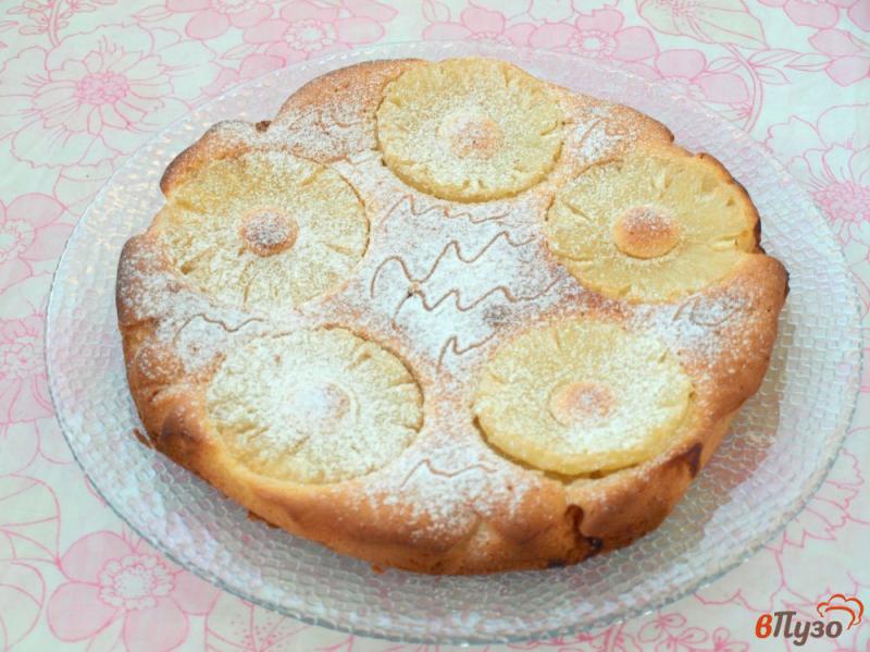 Фото приготовление рецепта: Пирог с ананасами и кокосовой стружкой шаг №6