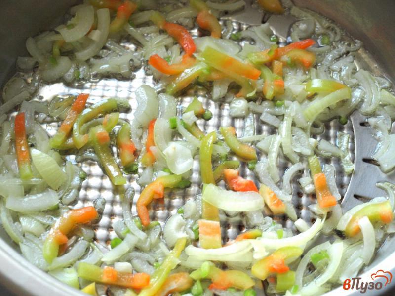 Фото приготовление рецепта: Суп из индейки с помидорами и болгарским перцем шаг №3