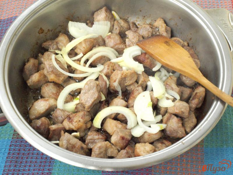 Фото приготовление рецепта: Свинина на сковороде маринованная с имбирём и горчицей шаг №4