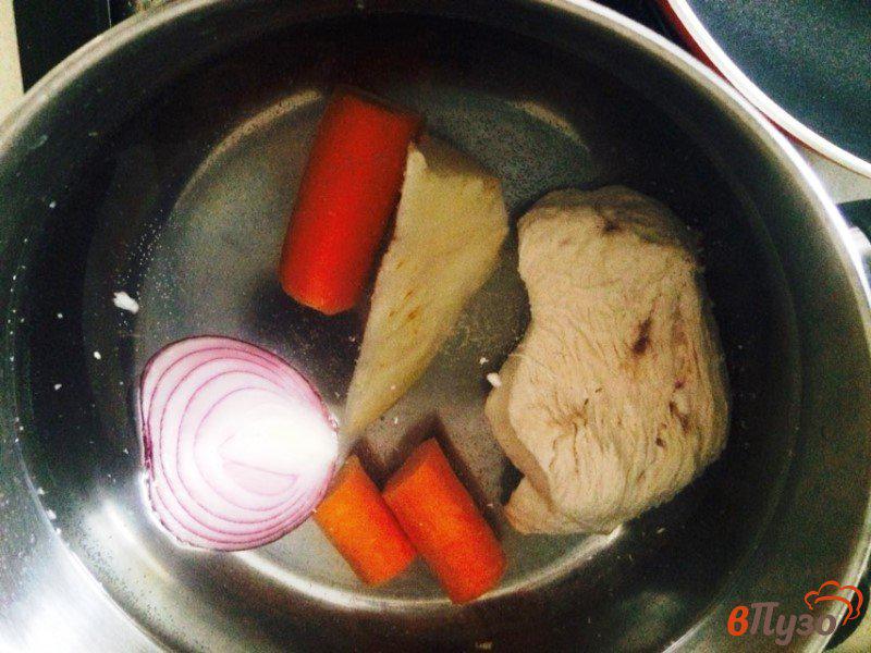 Фото приготовление рецепта: Суп-пюре из индейки и овощей шаг №1