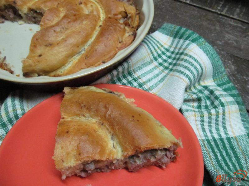 Фото приготовление рецепта: Пирог с мясом на картофельном тесте шаг №10