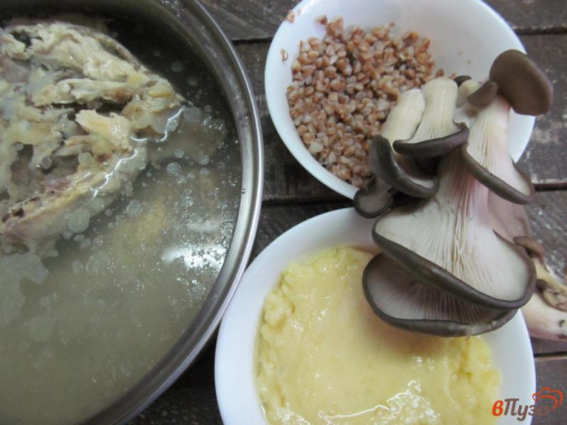 Фото приготовление рецепта: Суп гречневый с картофельными клецками и грибами шаг №1