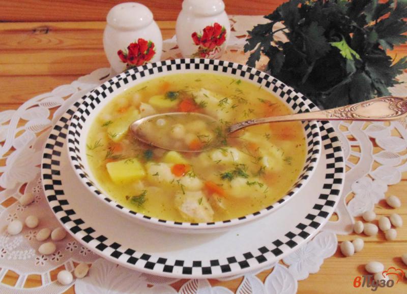 Фото приготовление рецепта: Фасолевый суп с клецками шаг №8