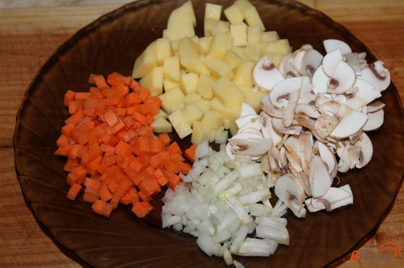 Фото приготовление рецепта: Суп с курицей и грибами на бульоне шаг №2