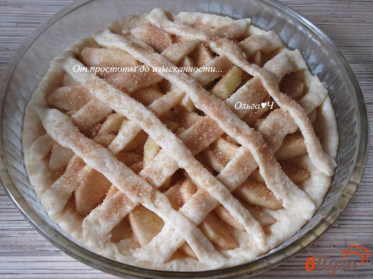 Фото приготовление рецепта: Творожно-яблочный пирог шаг №6