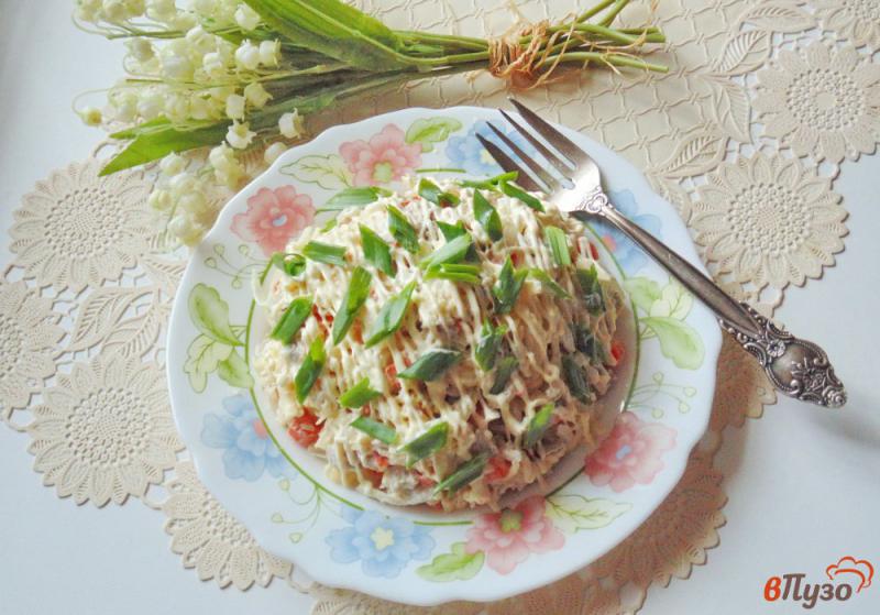 Фото приготовление рецепта: Салат из свинины с маринованным луком шаг №6