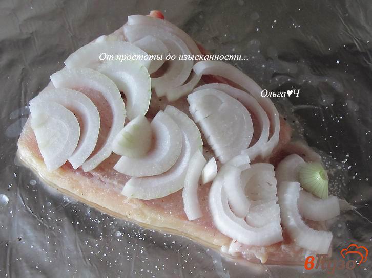 Фото приготовление рецепта: Пангасиус, запеченный с луком и помидором шаг №2