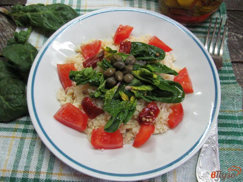 Фото приготовление рецепта: Табуле салат с яичным скрэмблом шаг №5