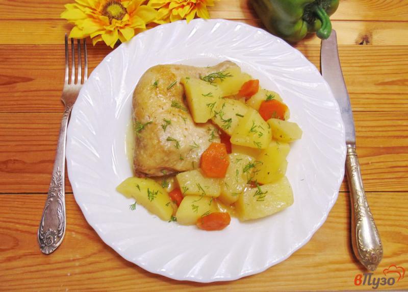 Фото приготовление рецепта: Жаркое из курицы с картофелем шаг №7