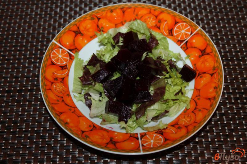 Фото приготовление рецепта: Микс салат со свеклой, свежими овощами и салатной моцареллой шаг №2