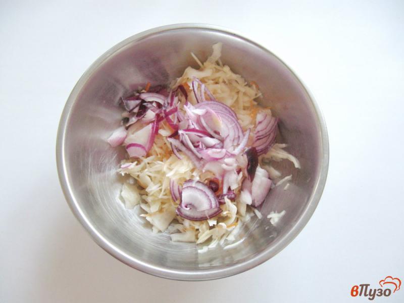 Фото приготовление рецепта: Салат с квашеной капустой и яблоком шаг №2