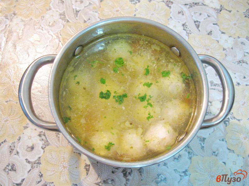 Фото приготовление рецепта: Суп с фрикадельками и фасолью шаг №5