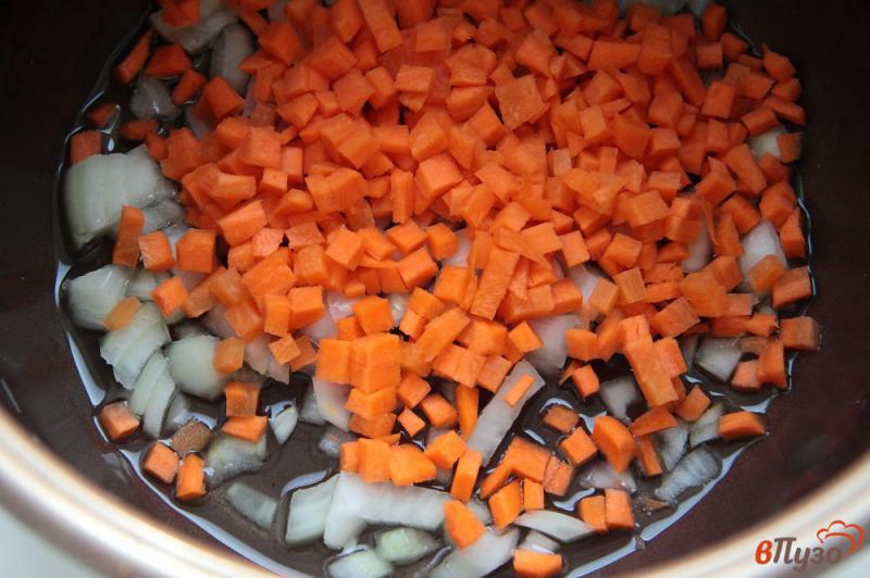 Фото приготовление рецепта: Суп с тыквой и пшеном в мультиварке шаг №3