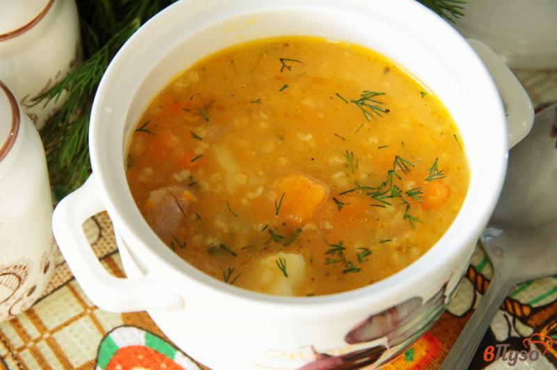 Фото приготовление рецепта: Суп с тыквой и пшеном в мультиварке шаг №10